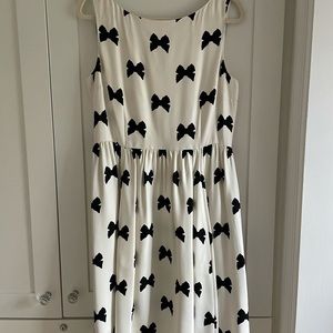 Kate Spade black and white silk bow dress